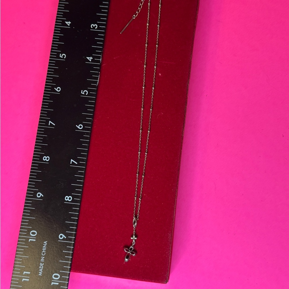 Folli Follei two necklaces Silver and Gold Cross and heart Necklace  925 silver. - Picture 12 of 16